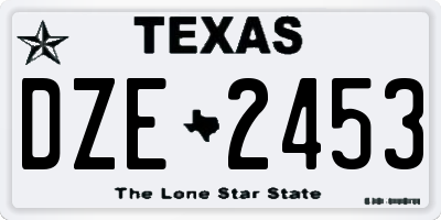 TX license plate DZE2453