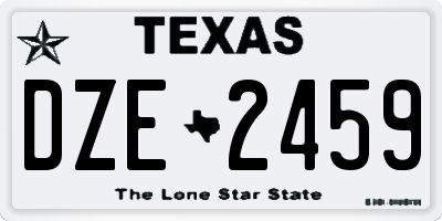TX license plate DZE2459