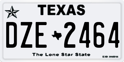 TX license plate DZE2464