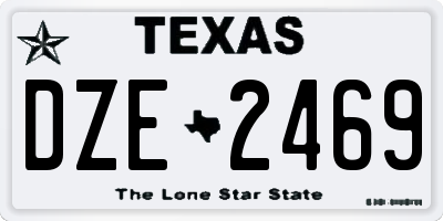 TX license plate DZE2469