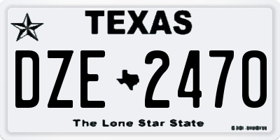 TX license plate DZE2470
