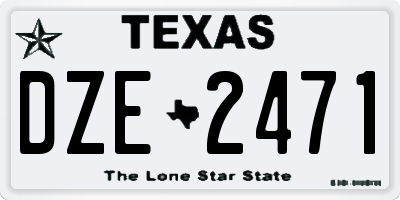 TX license plate DZE2471
