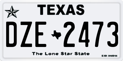 TX license plate DZE2473