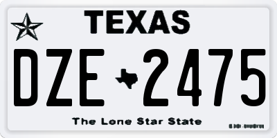 TX license plate DZE2475