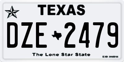 TX license plate DZE2479