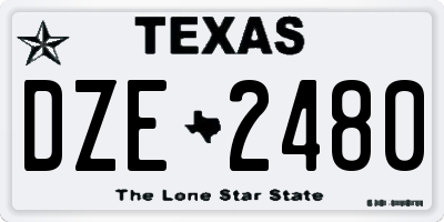 TX license plate DZE2480