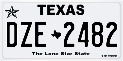 TX license plate DZE2482