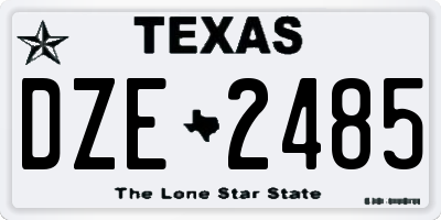 TX license plate DZE2485