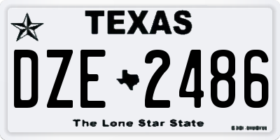 TX license plate DZE2486