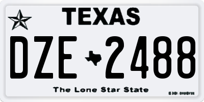TX license plate DZE2488