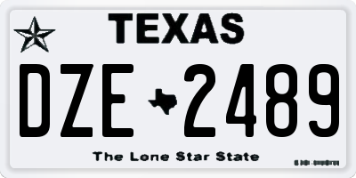 TX license plate DZE2489