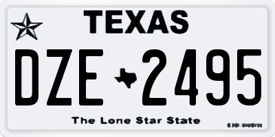 TX license plate DZE2495