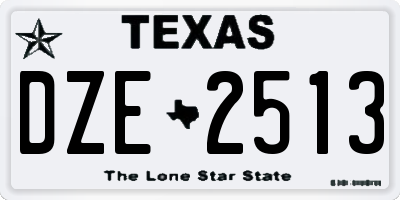 TX license plate DZE2513