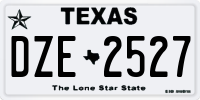 TX license plate DZE2527