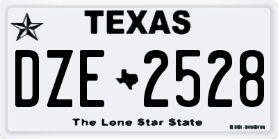 TX license plate DZE2528