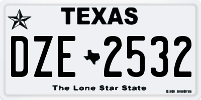 TX license plate DZE2532