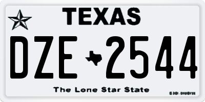 TX license plate DZE2544