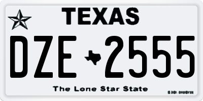 TX license plate DZE2555