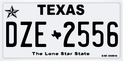 TX license plate DZE2556