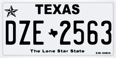 TX license plate DZE2563