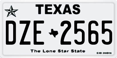 TX license plate DZE2565