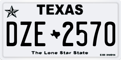 TX license plate DZE2570