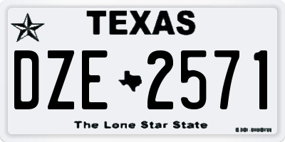 TX license plate DZE2571