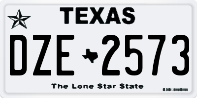 TX license plate DZE2573