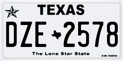TX license plate DZE2578