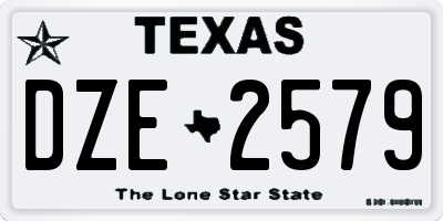 TX license plate DZE2579