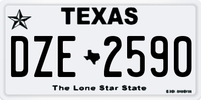 TX license plate DZE2590