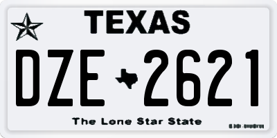 TX license plate DZE2621