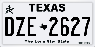 TX license plate DZE2627