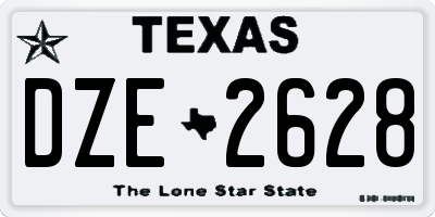 TX license plate DZE2628
