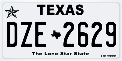 TX license plate DZE2629