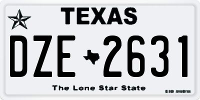 TX license plate DZE2631