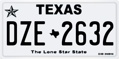 TX license plate DZE2632