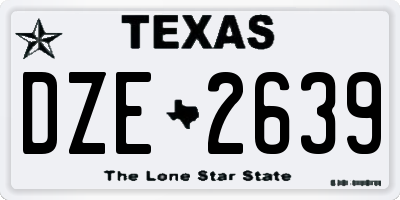 TX license plate DZE2639
