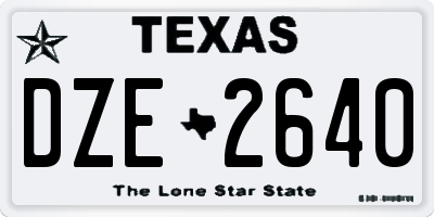 TX license plate DZE2640