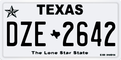 TX license plate DZE2642