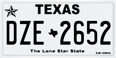 TX license plate DZE2652