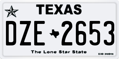 TX license plate DZE2653