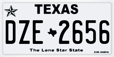 TX license plate DZE2656