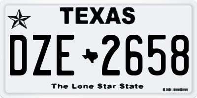 TX license plate DZE2658