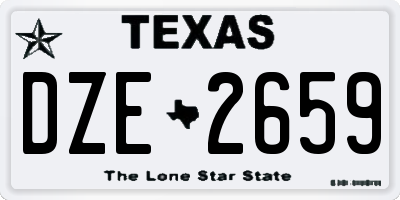 TX license plate DZE2659