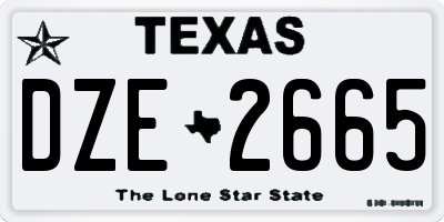 TX license plate DZE2665