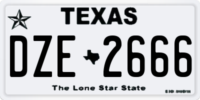 TX license plate DZE2666