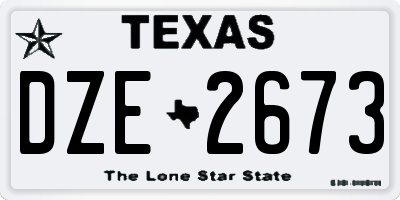 TX license plate DZE2673