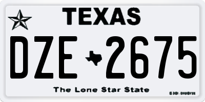 TX license plate DZE2675