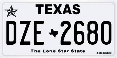TX license plate DZE2680